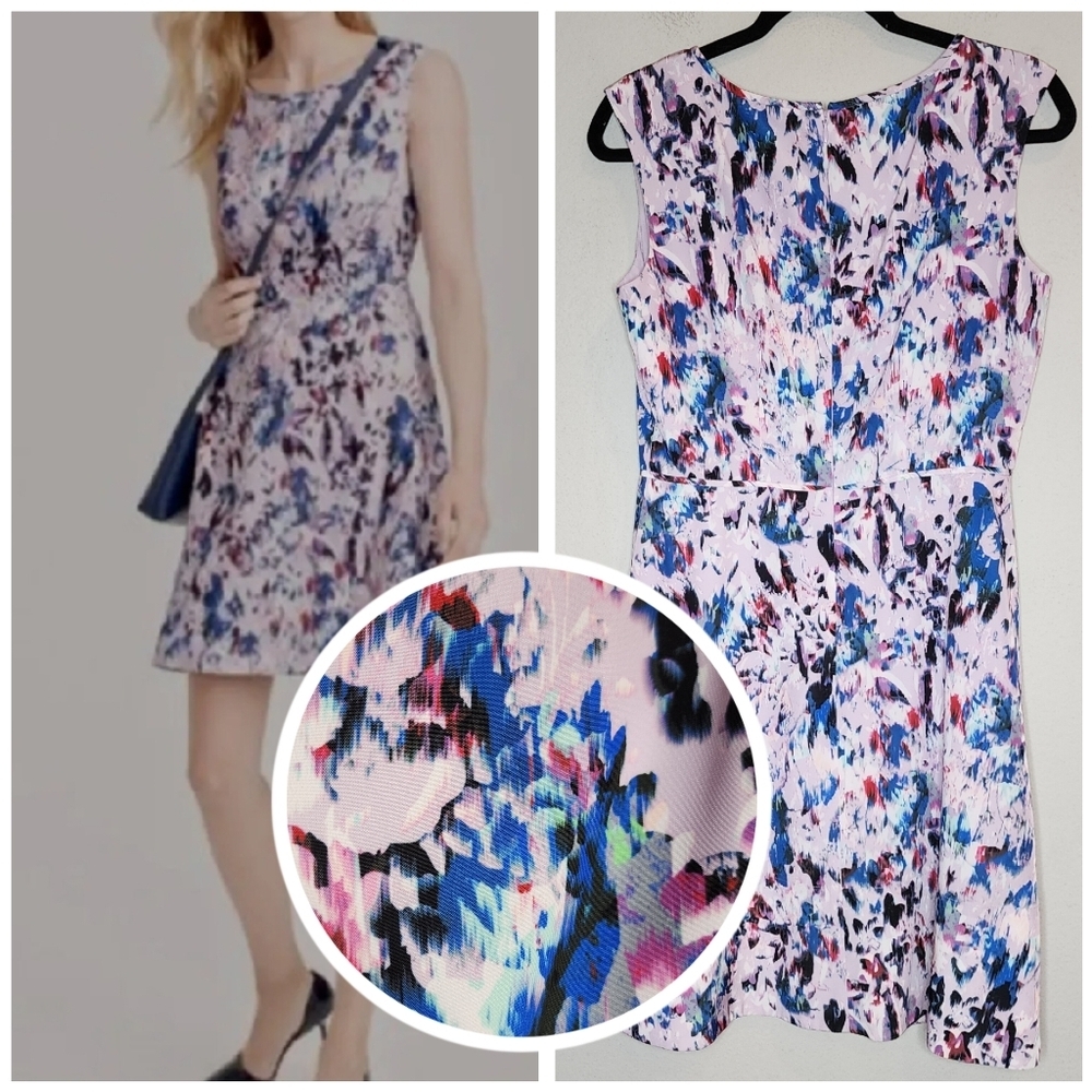 J. Crew Purple Water Color Sleeveless dress artsy painted womens size 6